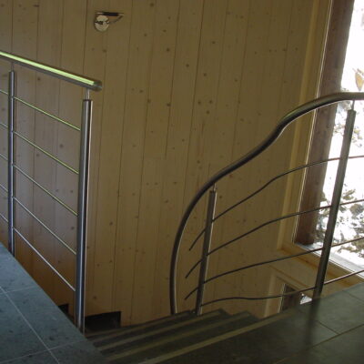 Garde-corps en forme inox - Chalet privé - Morzine France